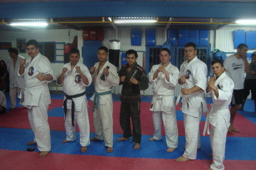 a group of martial arts students posing