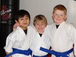 3 martial arts kid students