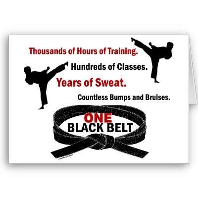 obtaining the black belt in martial arts